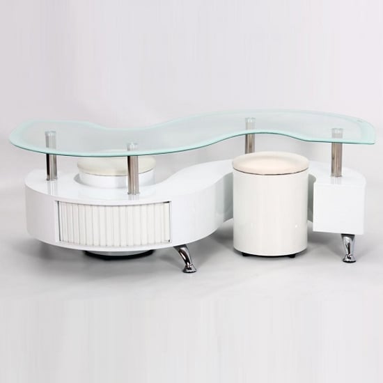 Vasari Clear Glass Coffee Table With Stainless Steel Frame