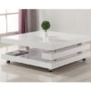 Borneo Square High Gloss Coffee Table In White