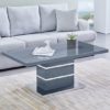 Parini High Gloss Coffee Table In Grey With Glass Top