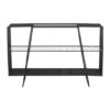 Ruchbah Metal Console Table With Grey Glass Top