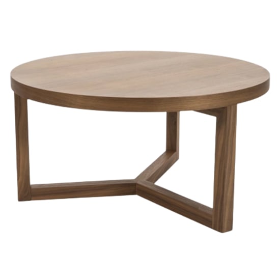 Iden Wooden Coffee Table Round In Walnut