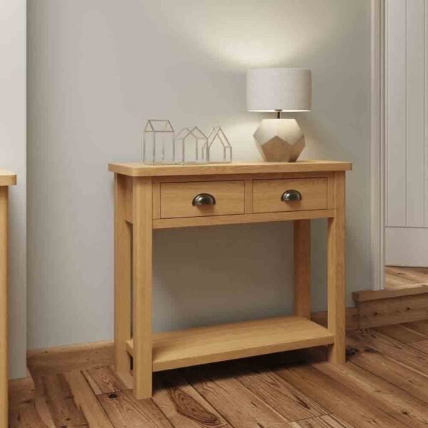 Rosemont Wooden Console Table With 2 Drawers In Rustic Oak