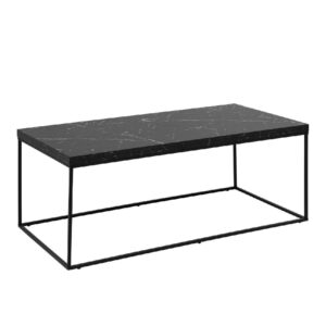 Burnaby Wooden Coffee Table Rectangular In Black Marble Effect