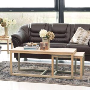 Cardiff Wooden Nesting Coffee Tables In White Oak