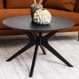 Destin Wooden Coffee Table Round In Black