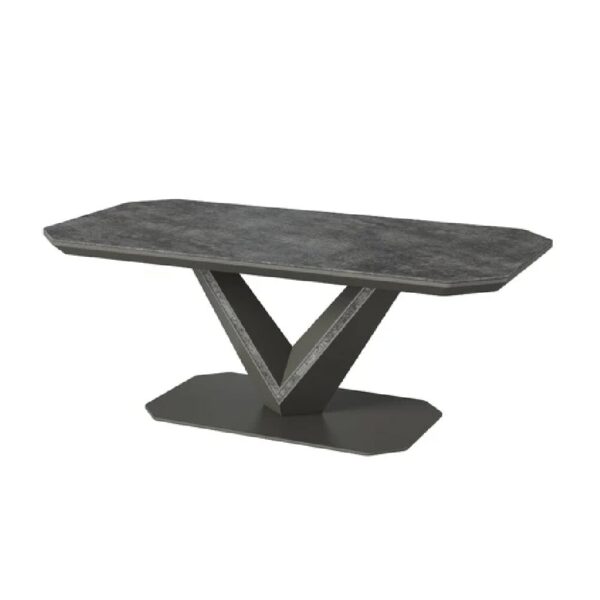 Becton Ceramic Rectangular Coffee Table In Slate Grey