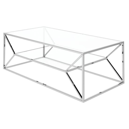 Milagro Clear Glass Coffee Table With Chrome Frame