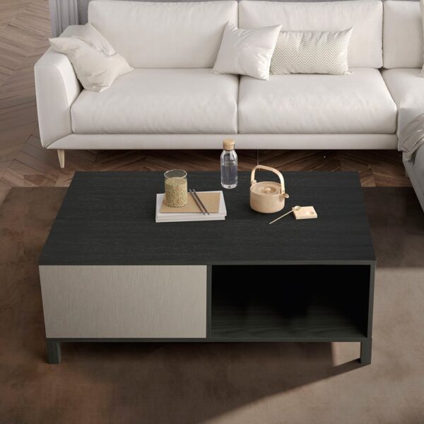 Venice High Gloss Coffee Table In Champagne And Black