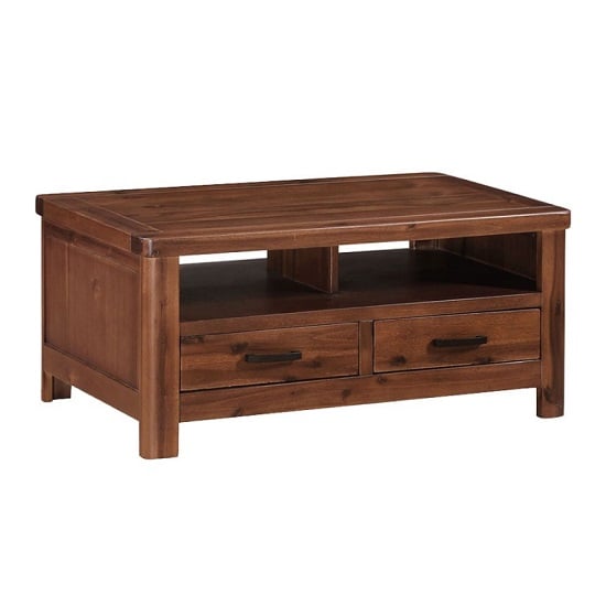 Areli Wooden Coffee Table In Dark Acacia Finish