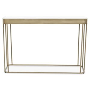 Ellice Clear Glass Top Console Table With Gold Metal Frame