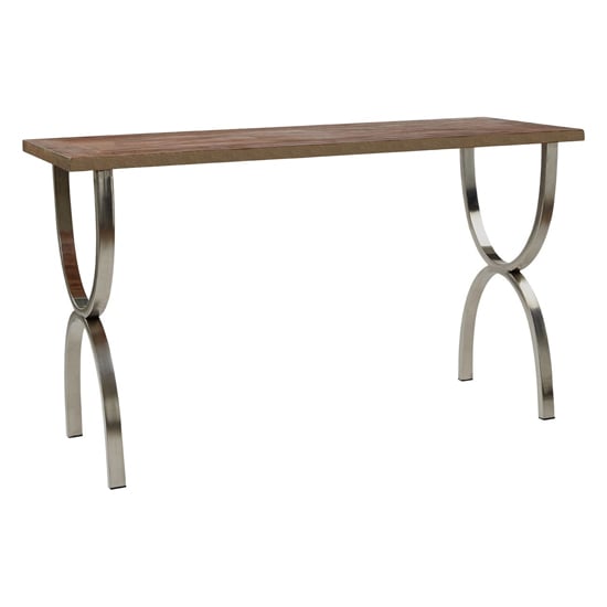 Greytok Wooden Console Table With Steel Legs In Natural