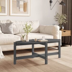 Laurel Solid Pine Wood Coffee Table In Grey