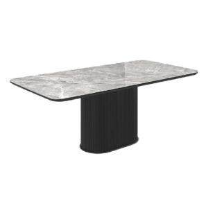 Ramona Ceramic Rectangular Coffee Table In Gloss Grey