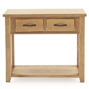 Romero Wooden Console Table With 2 Drawers In Natural