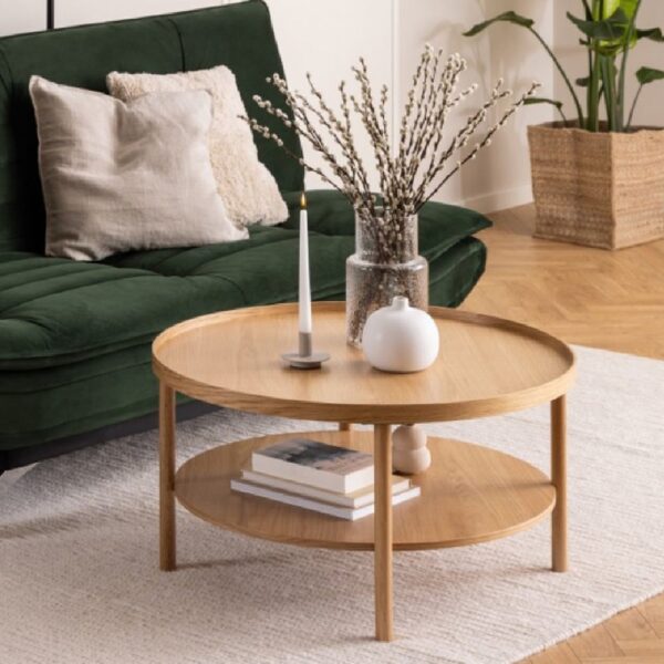 Budapest Wooden Coffee Table Round In Oak