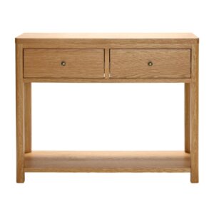 Reston Wooden Console Table With 2 Drawers In Oak