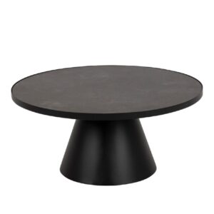 Savannah Ceramic Coffee Table Round In Black