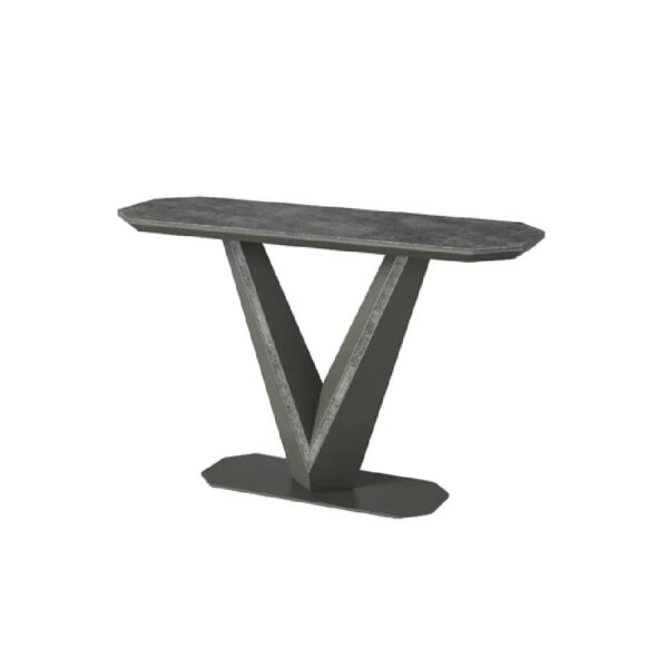 Becton Ceramic Rectangular Console Table In Slate Grey