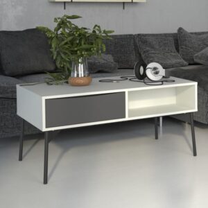 Felton Wooden Coffee Table With 1 Drawer In Grey And White