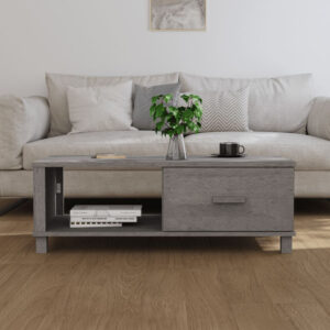 Hull Wooden Coffee Table With 1 Drawer In Light Grey