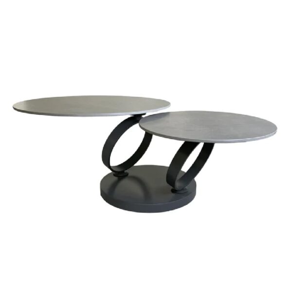 Oldham Twist Ceramic Coffee Table In Matte Grey