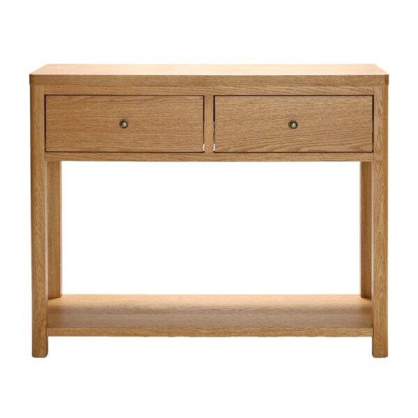 Reston Wooden Console Table With 2 Drawers In Oak