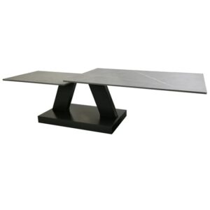 Sapcote Twist Ceramic Coffee Table In Matte Grey