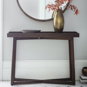 Bahia Wooden Rectangular Console Table In Brown