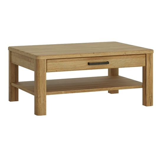 Corco Wooden Coffee Table With 1 Drawer In Grandson Oak