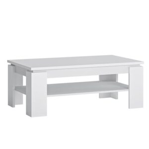 Felton Wooden Rectangular Coffee Table In White