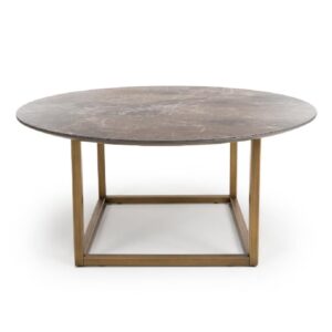 Gabri Sintered Stone Round Coffee Table In Grey