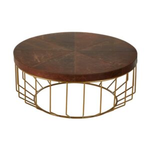 Kensick Round Wooden Coffee Table In Brown