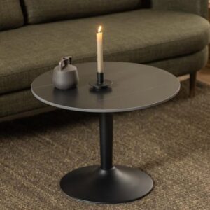 Macon Ceramic Coffee Table Round In Grantham Matt Black