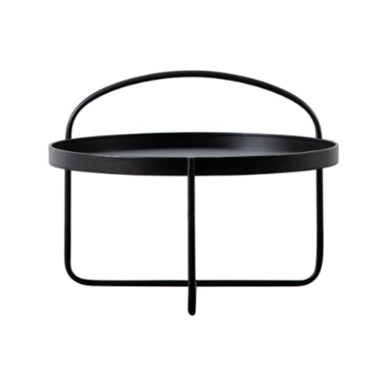 Marbury Metal Round Coffee Table In Black