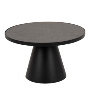 Seguin Ceramic Coffee Table Large Round In Black