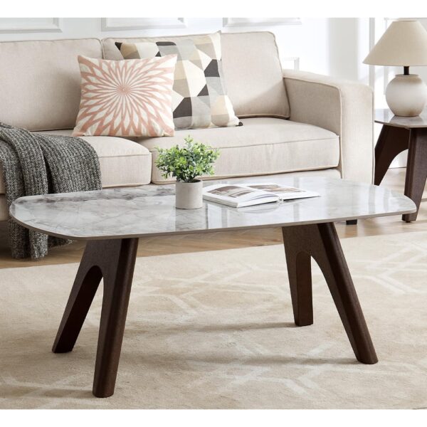 Venice Sintered Stone Coffee Table Rectangular In Grey