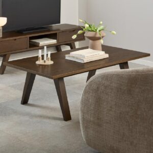 Alisto Wooden Rectangular Coffee Table In Smoked Oak