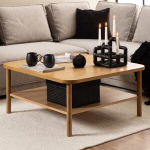 Belcourt Wooden Square Coffee Table In Oak