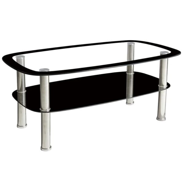 Budapest Small Glass Coffee Table In Clear And Black