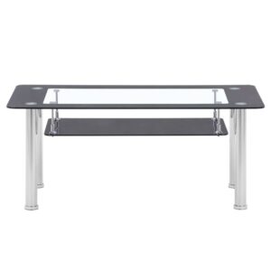 Corinth Glass Coffee Table In Clear And Grey