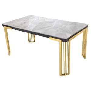 Davos Grey Sintered Stone Coffee Table With Gold Frame