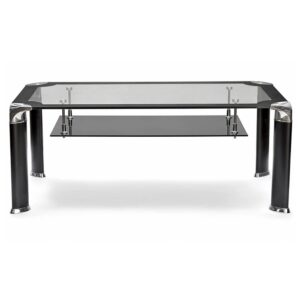 Sault Glass Coffee Table In Clear And Black